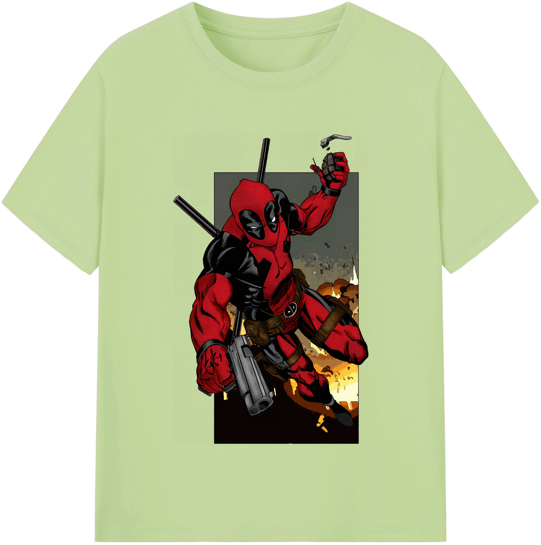 （画像用） Deadpool デッドプール 綿100％半袖Tシャツ（フロントプリント）